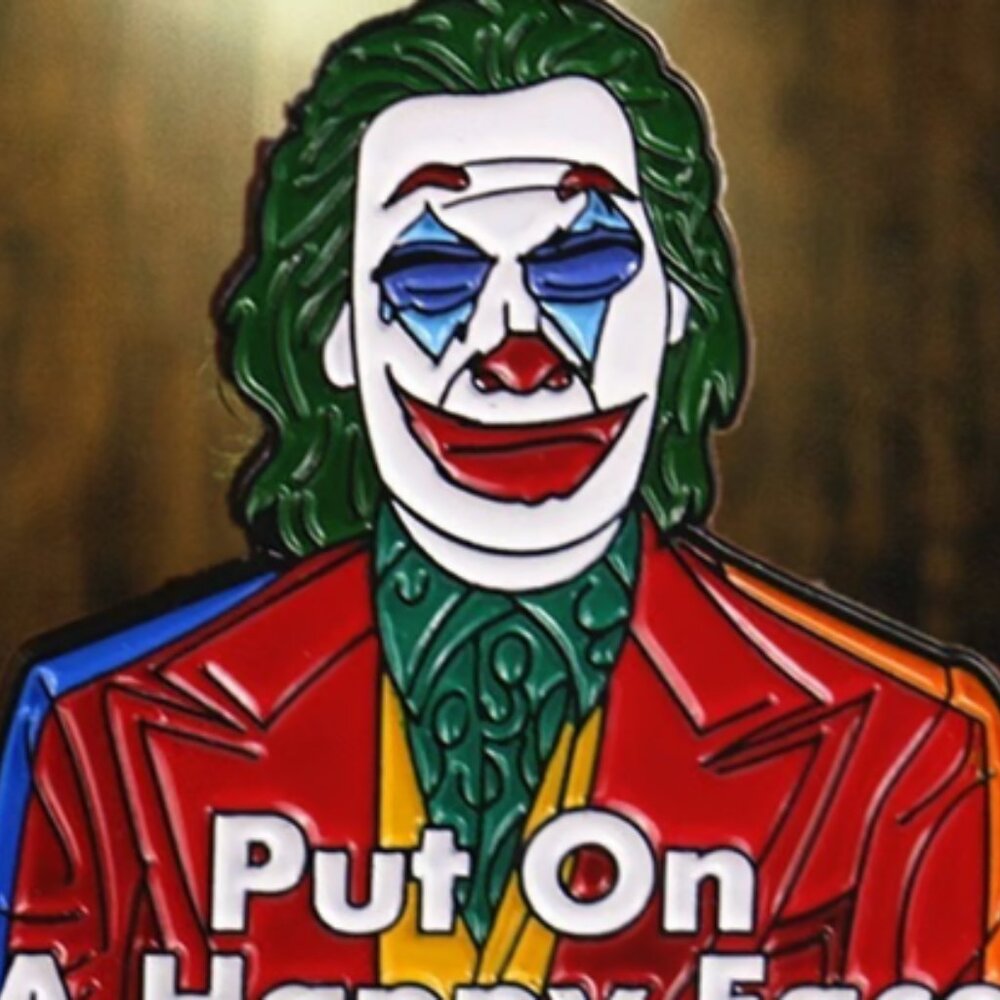 Joker PUT ON A HAPPY FACE Enamel Pins